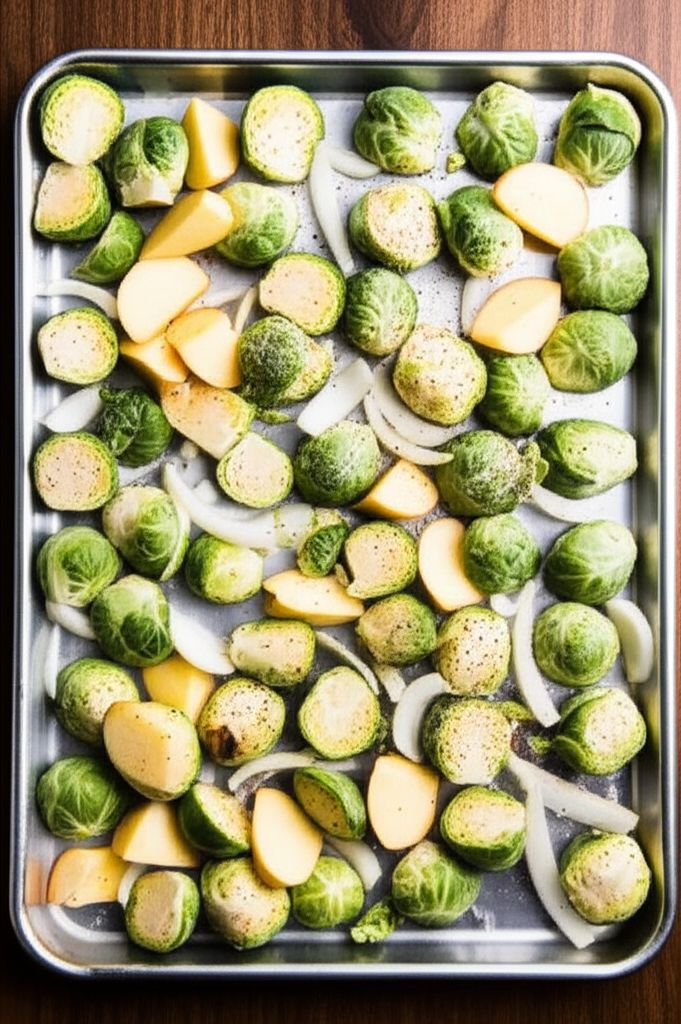Roasted Apples and Brussels Sprouts