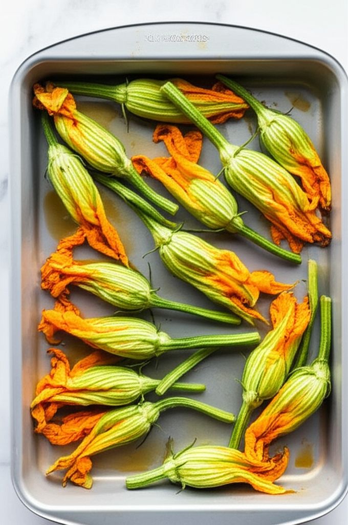 Roasted Stuffed Squash Blossoms