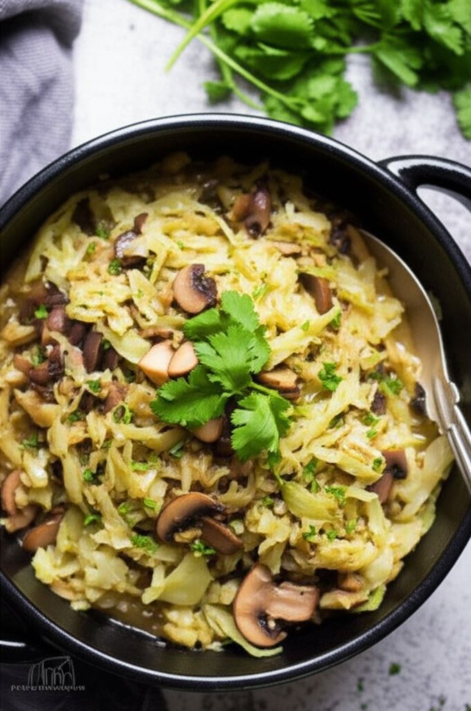 Savoy Cabbage and Mushrooms