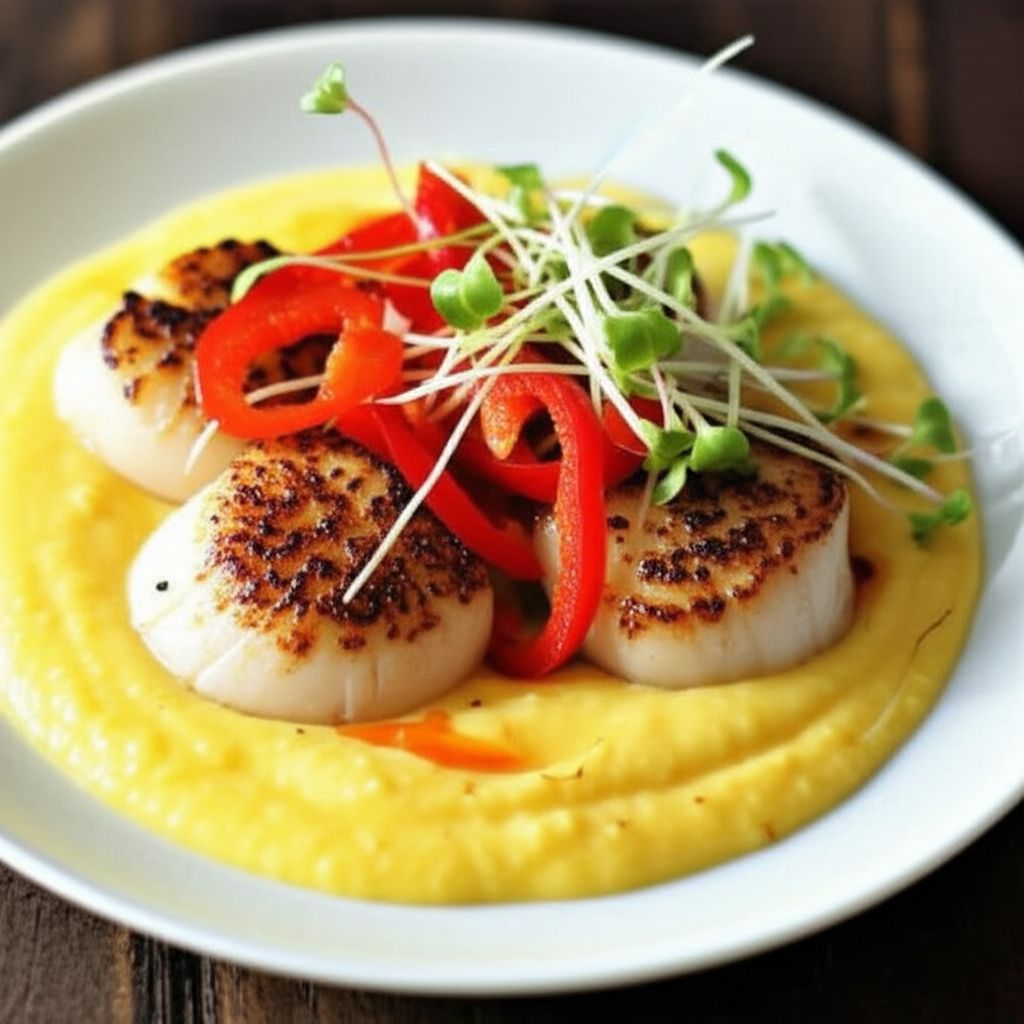 Seared Scallops with Corn Cream
