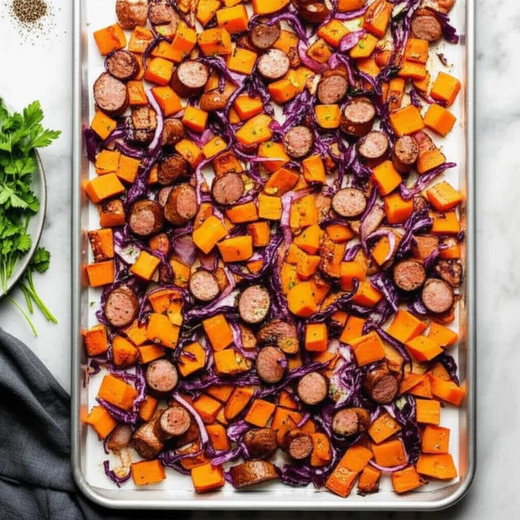 Sheet Pan Sausage and Seasonal Vegetables