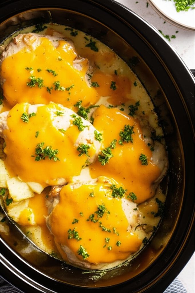 Slow Cooker Parmesan Garlic Chicken and Potatoes