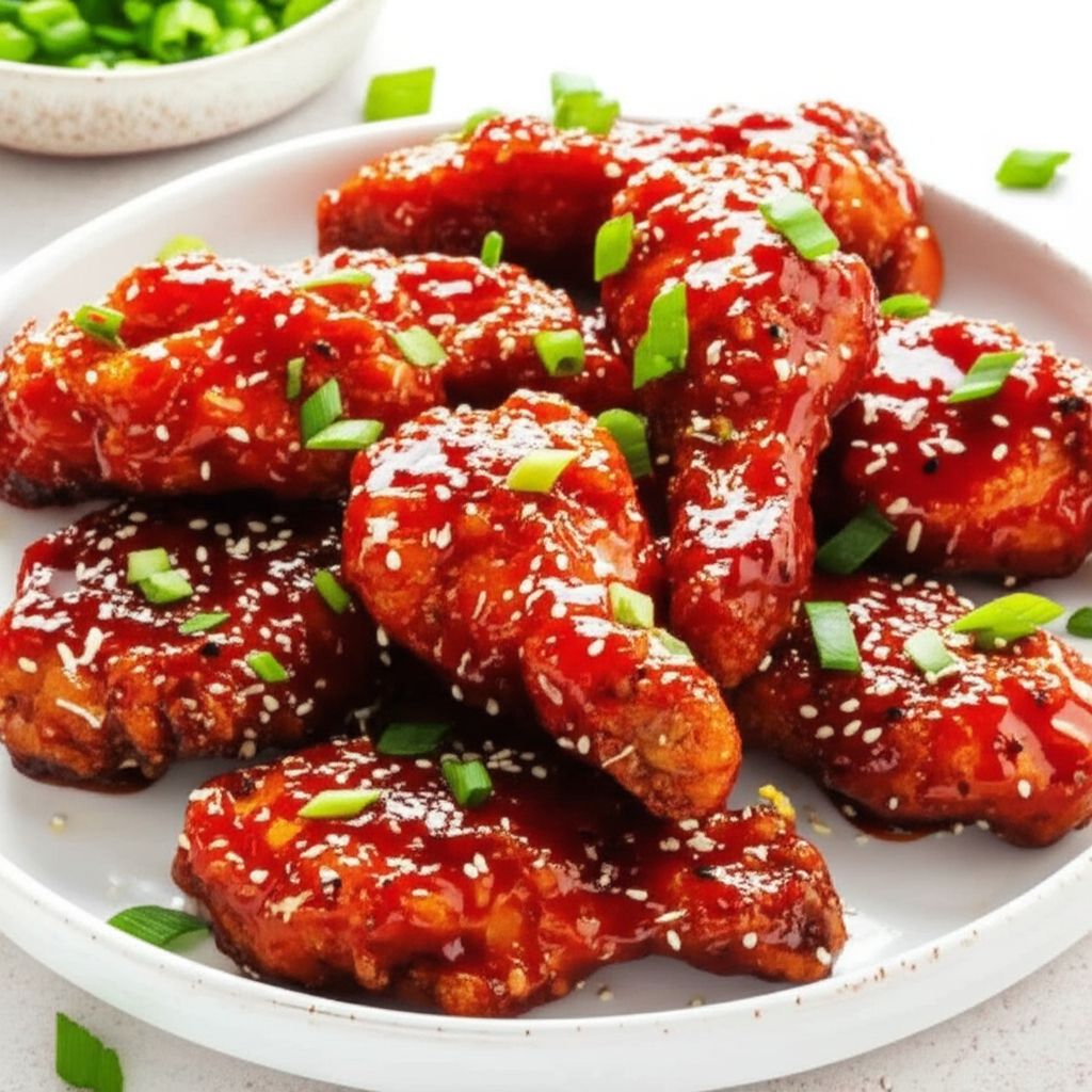 Spicy Korean Fried Chicken with Gochujang Sauce