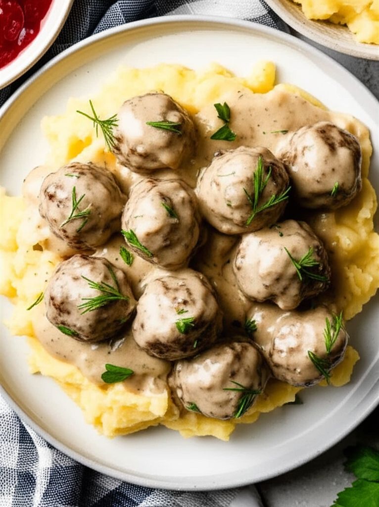 Swedish Meatballs with Creamy Dill Sauce