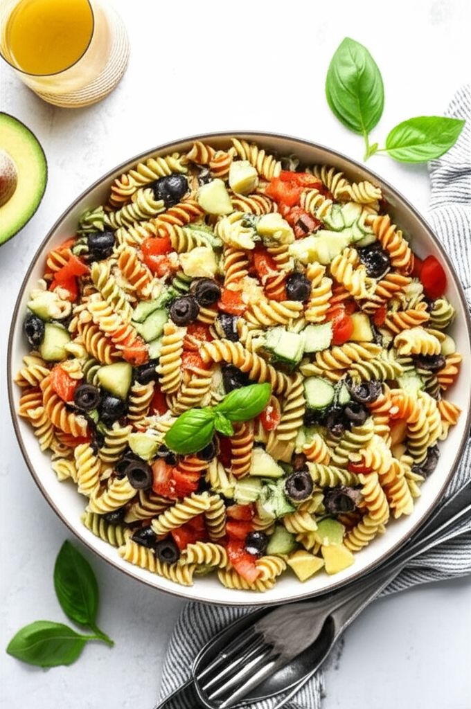 Avocado Cucumber Pasta Salad