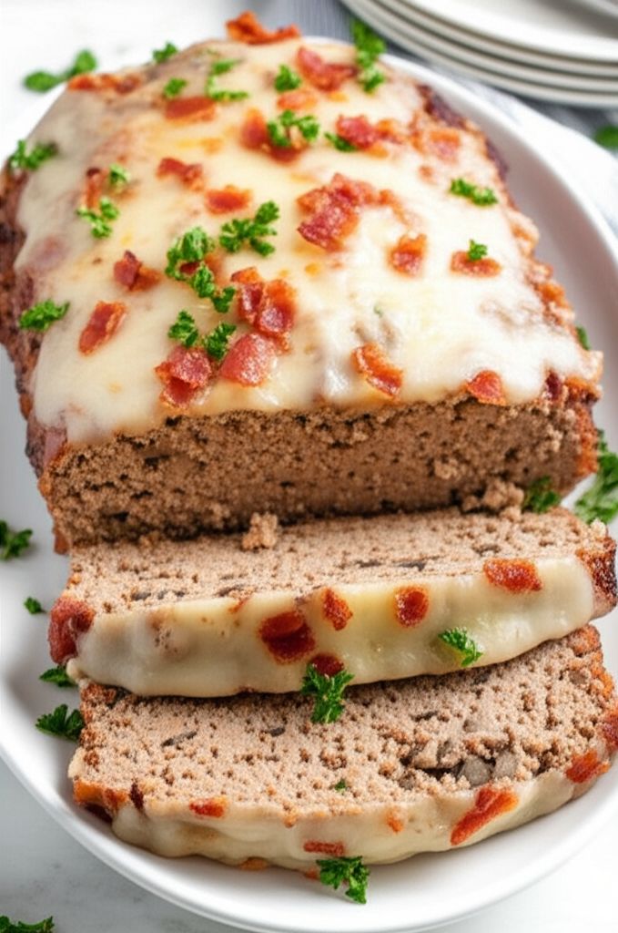 Bacon Mushroom Swiss Meatloaf