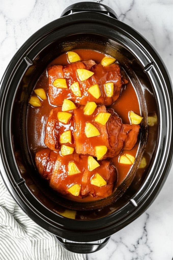 Bacon Wrapped Pork Chops in Zesty Sauce