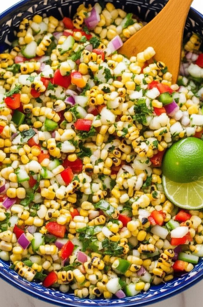 Blackened Corn and Jicama Pico de Gallo
