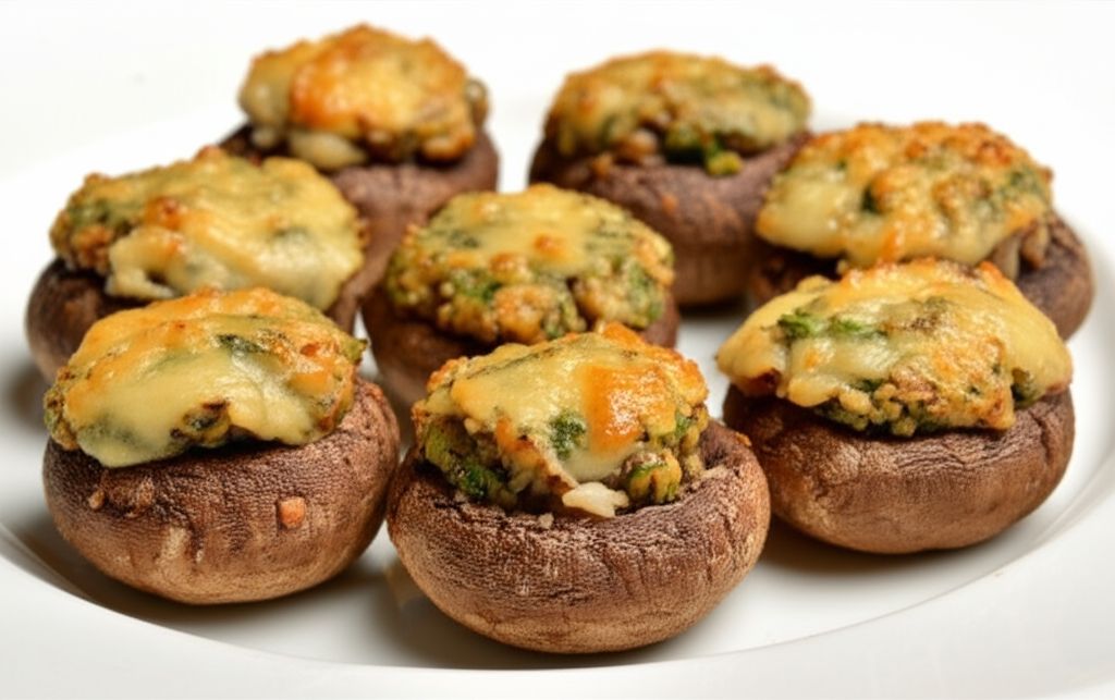 Cheddar Pecan Stuffed Mushrooms