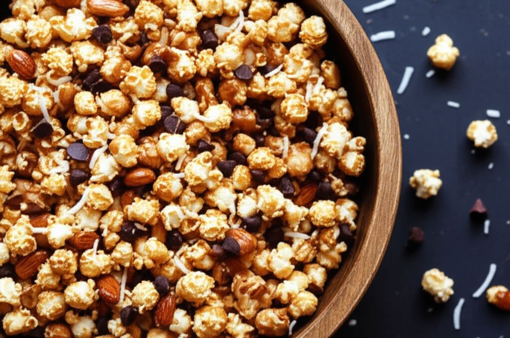 Chocolaty Caramel-Nut Popcorn