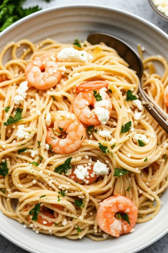 Feta Shrimp Pasta