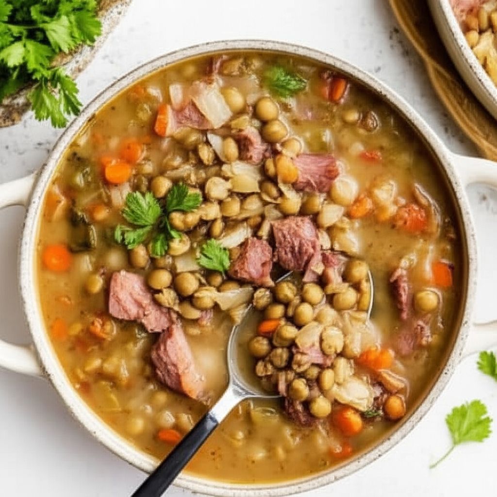 Holiday Spiral Ham and Lima Bean Soup