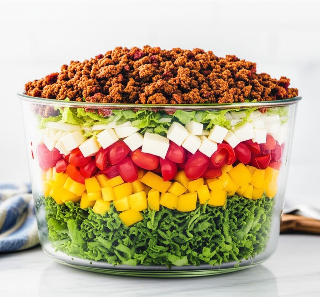 Italian Layered Salad with Bison Pepperoni