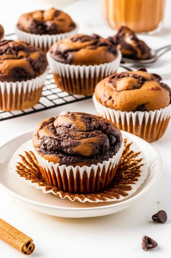 Marbled Chocolate-Pumpkin Muffins