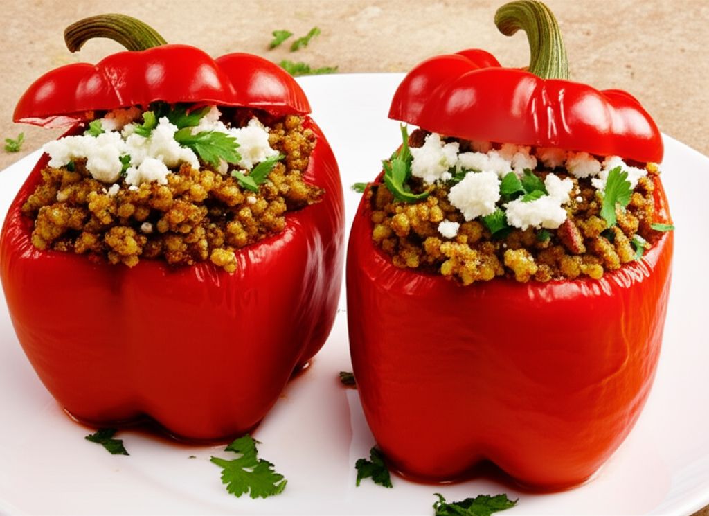 Millet and Beef Stuffed Peppers