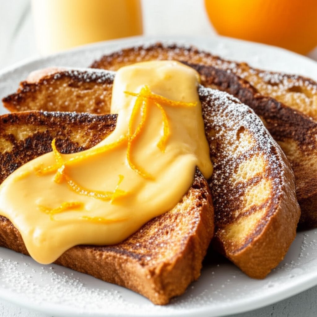 Panettone French Toast With Orange Mascarpone Sauce