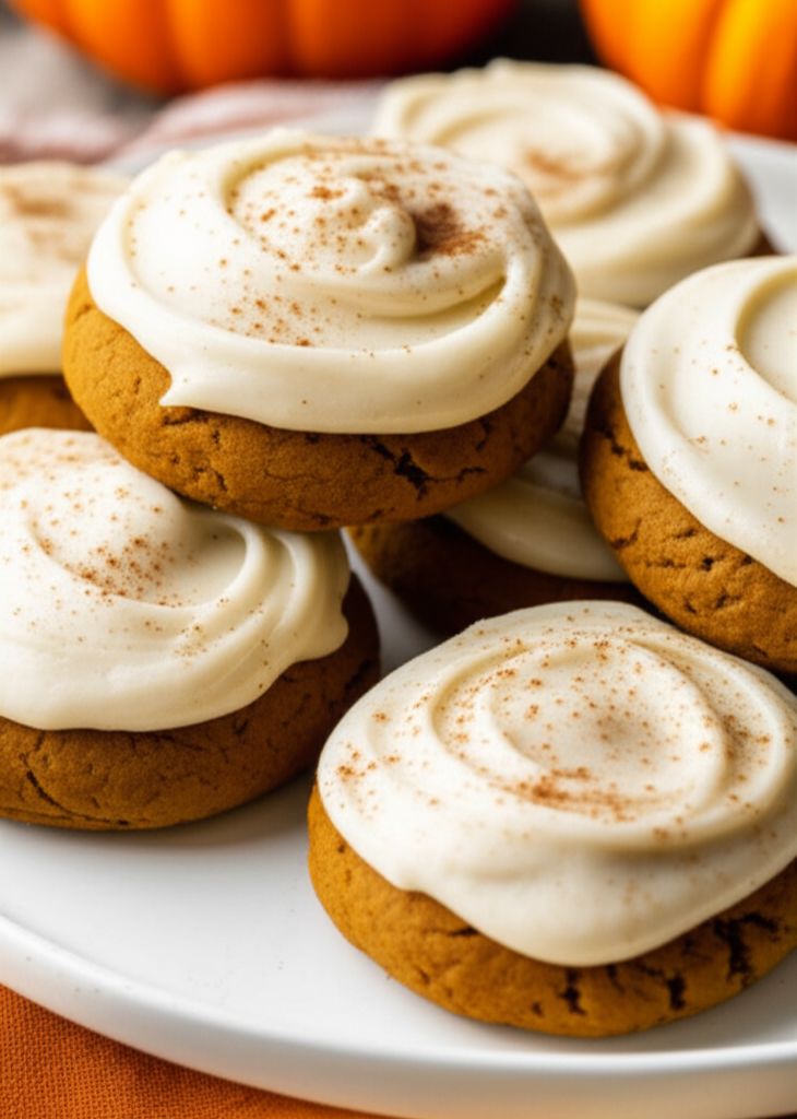 Pumpkin Cookies with Cream Cheese Frosting (The World's Best!)