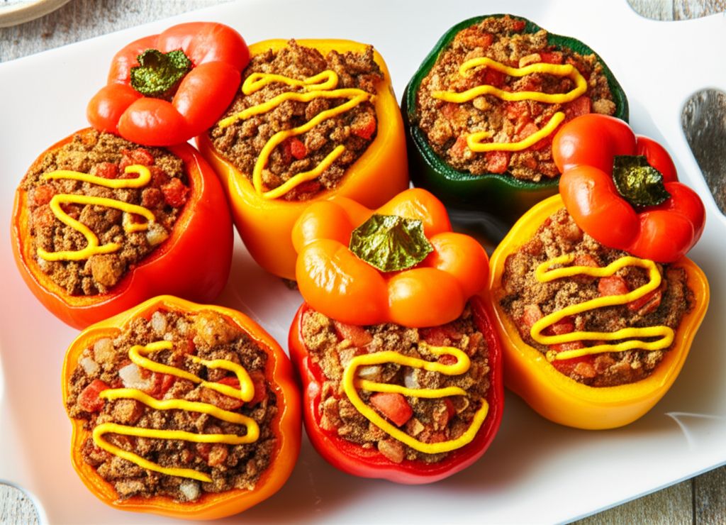 Stuffed Jack-O'-Lantern Bell Peppers