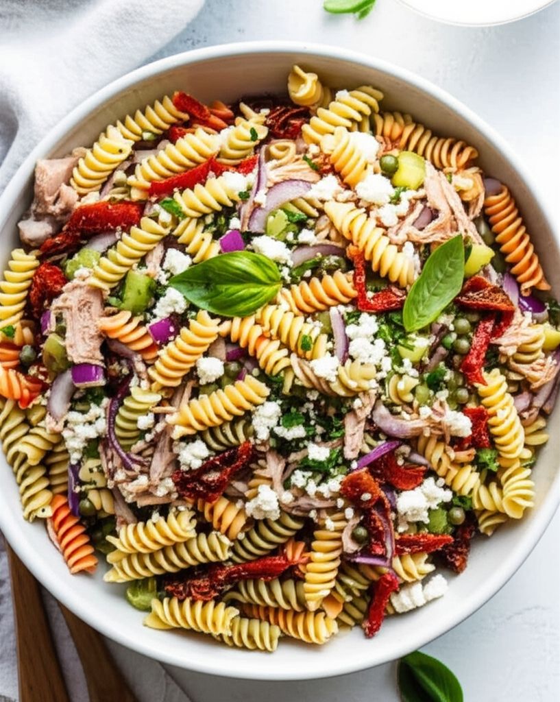 Tuna Souvlaki Pasta Salad