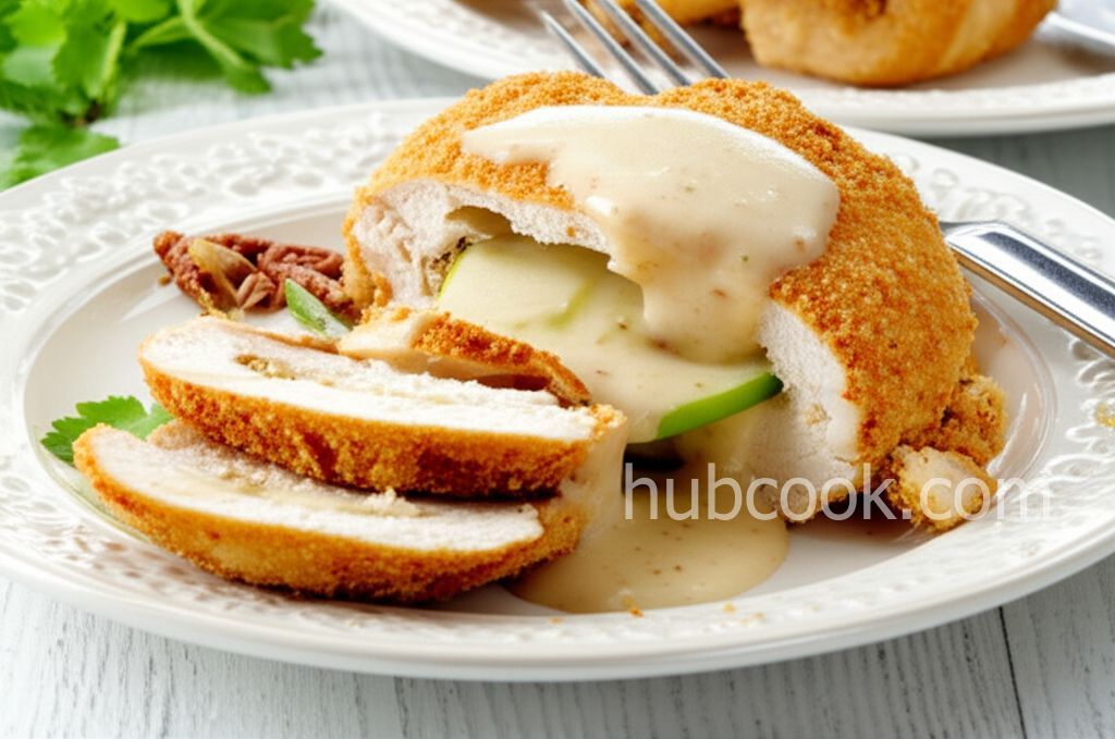 Apple Filled Chicken in Pecan Creme Sauce