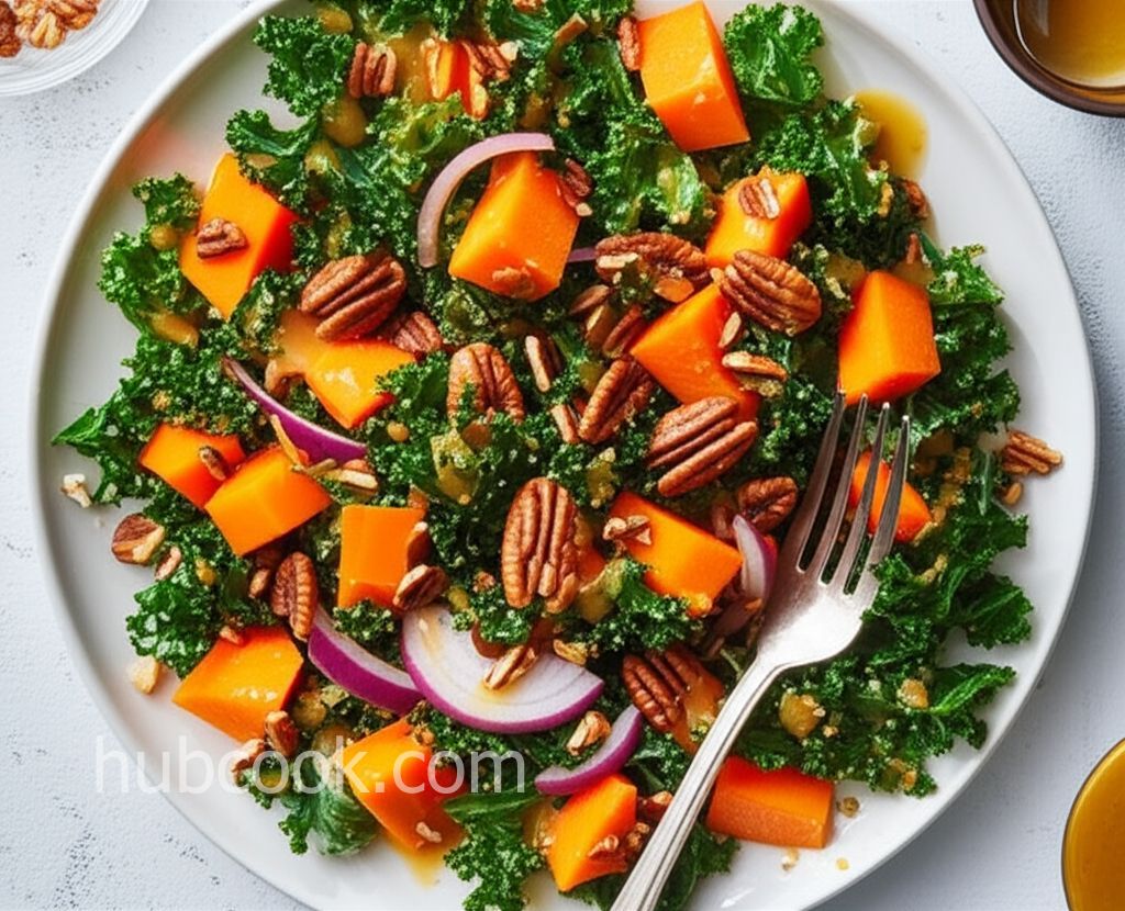 Autumn Butternut and Kale Salad with Maple Vinaigrette