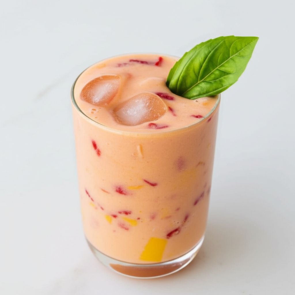 Basil Strawberry Mango Smoothie