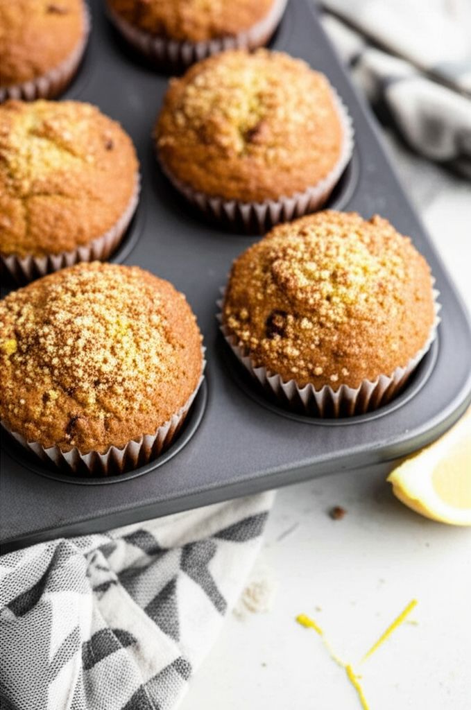 Cantaloupe Muffins with Praline Topping