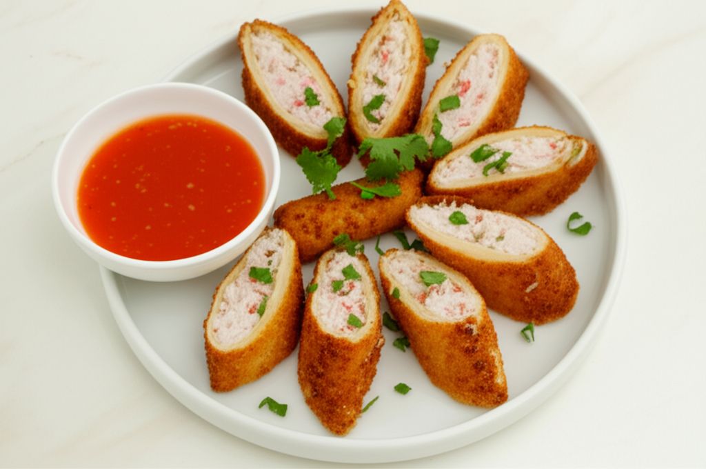 Crab-Filled Egg Rolls With Ginger-Lime Dipping Sauce