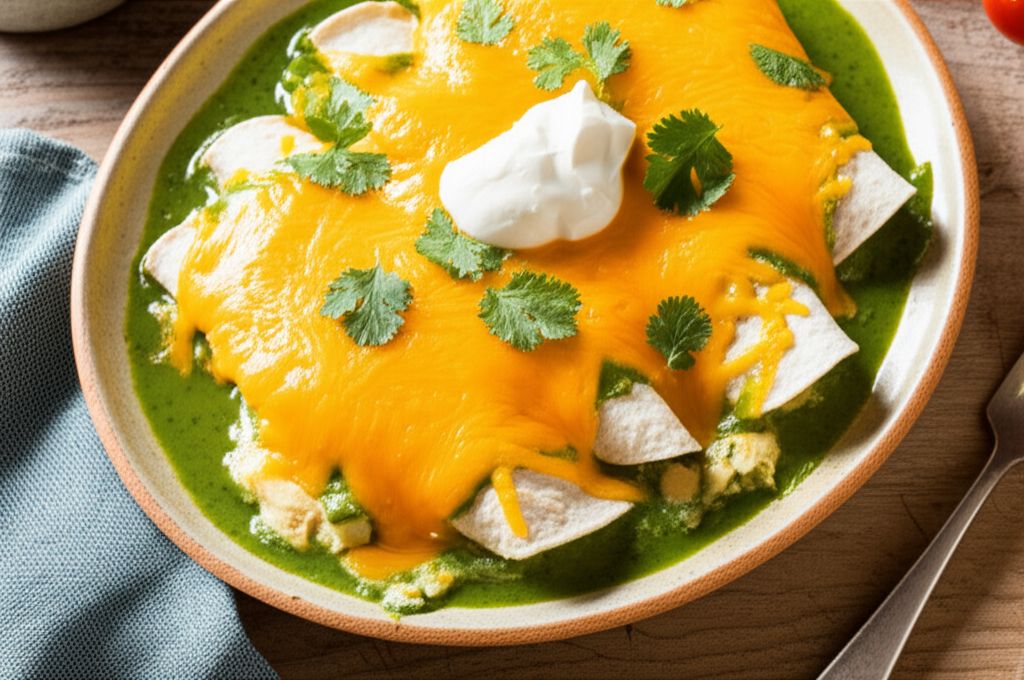 Creamy Chicken Enchiladas Verde
