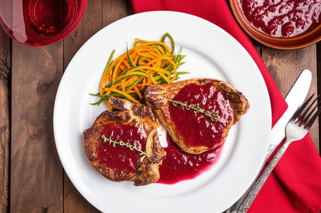 Pork Chops with Raspberry Sauce