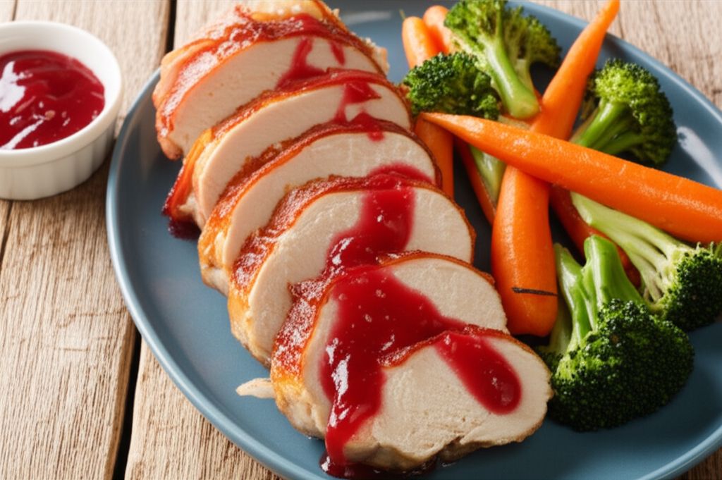 Prosciutto Wrapped Chicken Breasts with Orange-Cranberry Jus