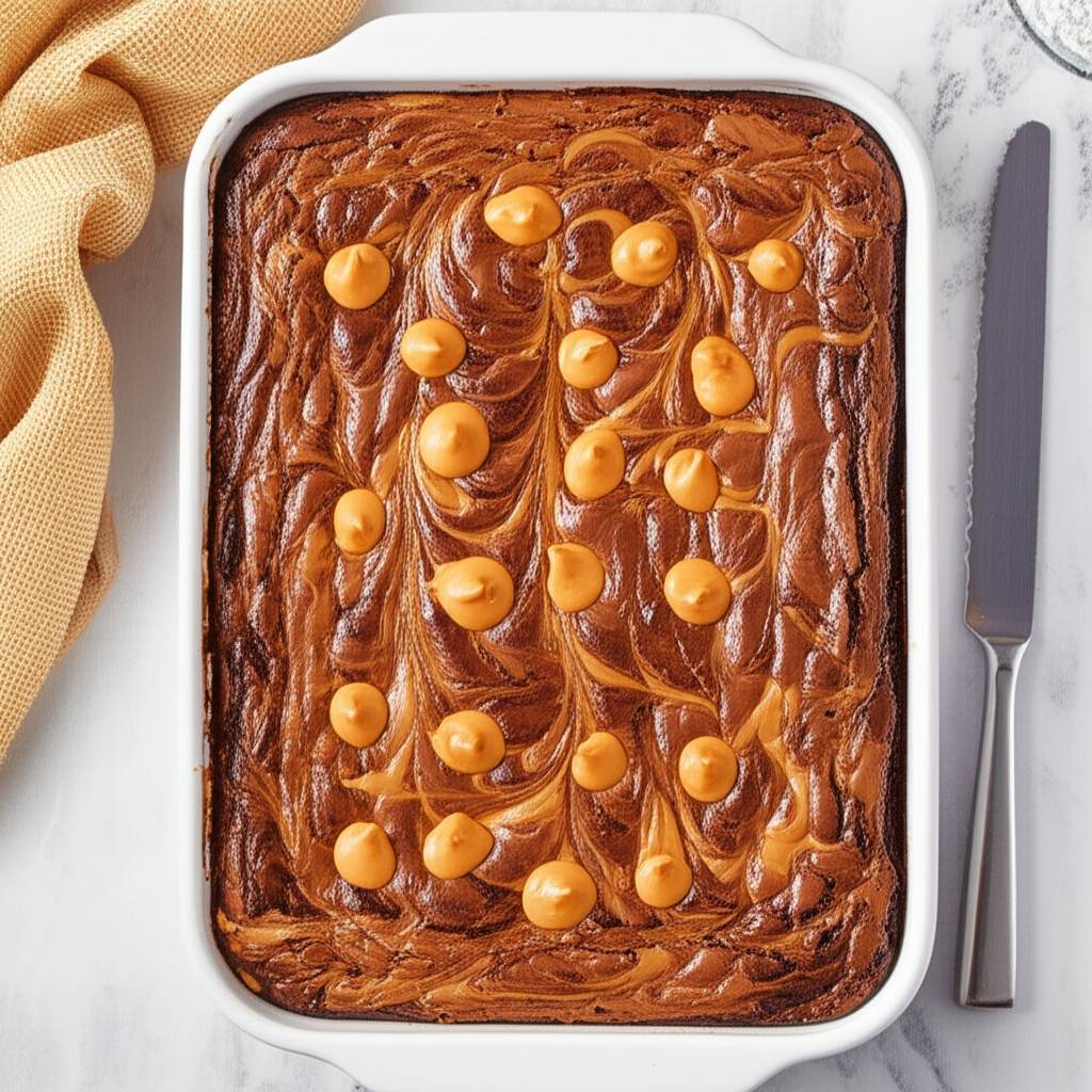 Swirled Peanut Butter Cup Brownies