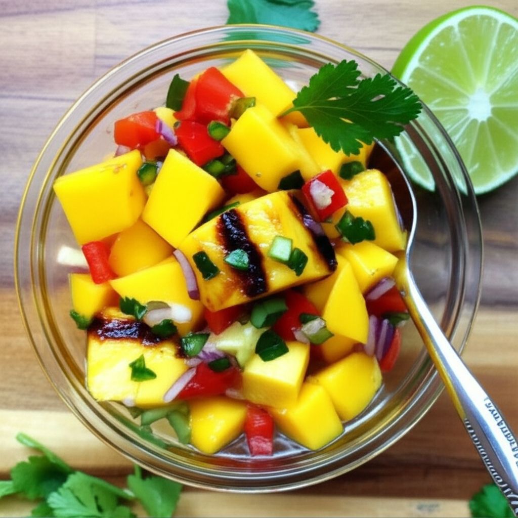 Tropical Salsa with Grilled Mango