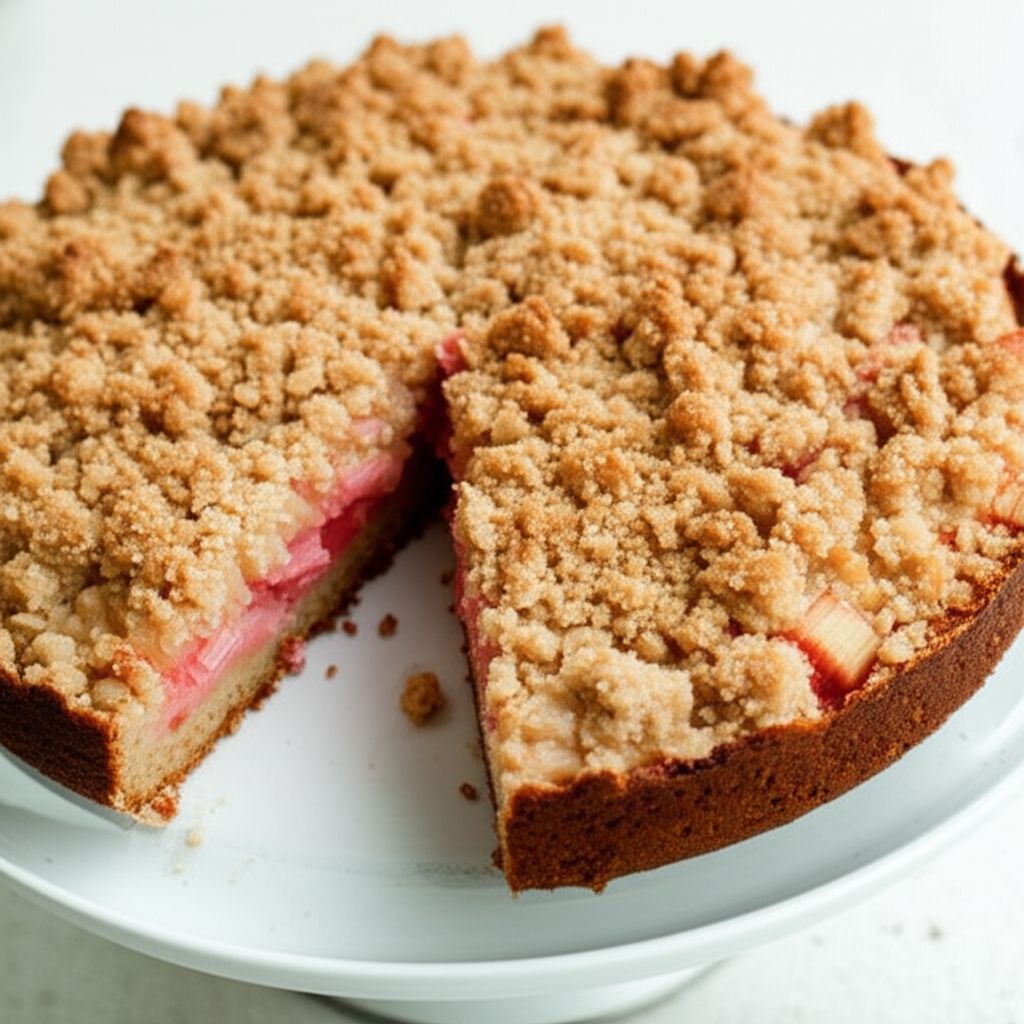 Almond Rhubarb Coffee Cake
