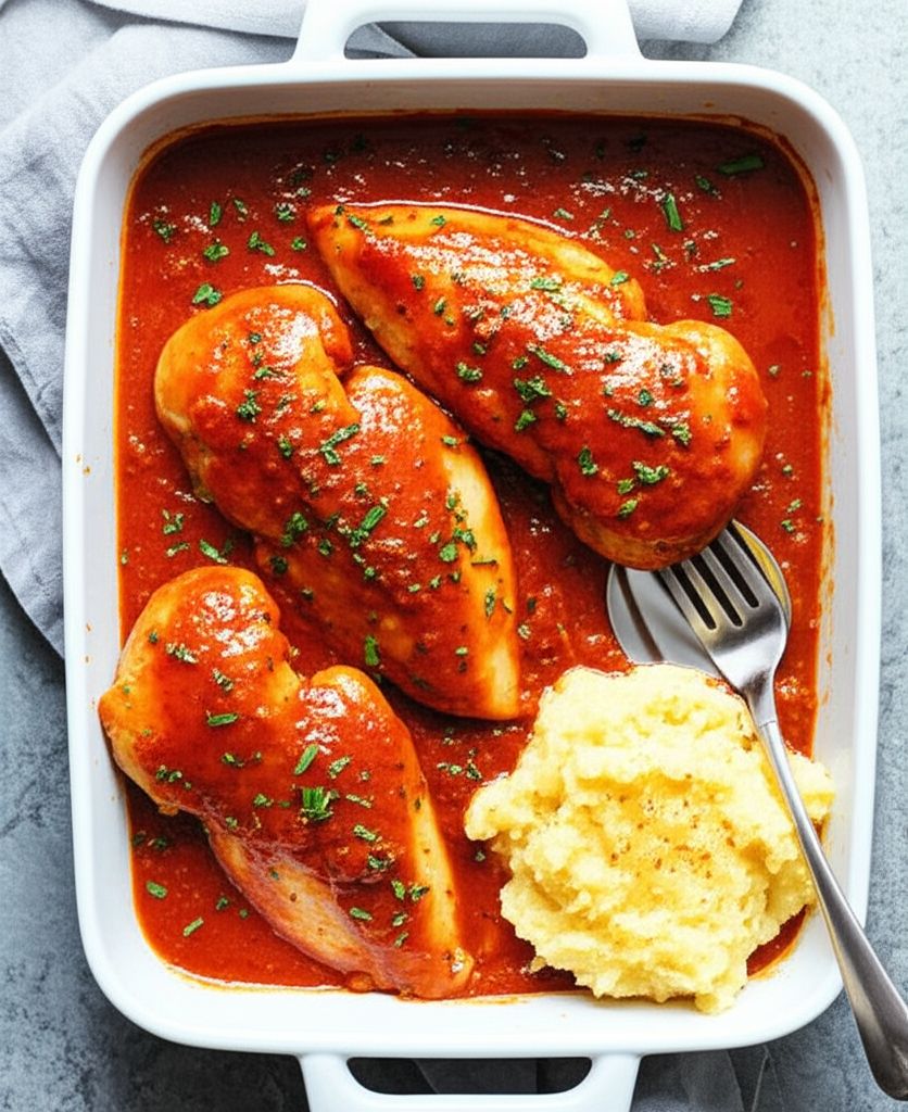 Baked Chicken Breasts in Cinnamon-Tomato Sauce