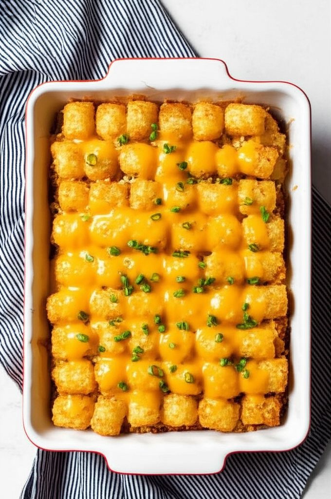 Buffalo Chicken Tater Tot Casserole