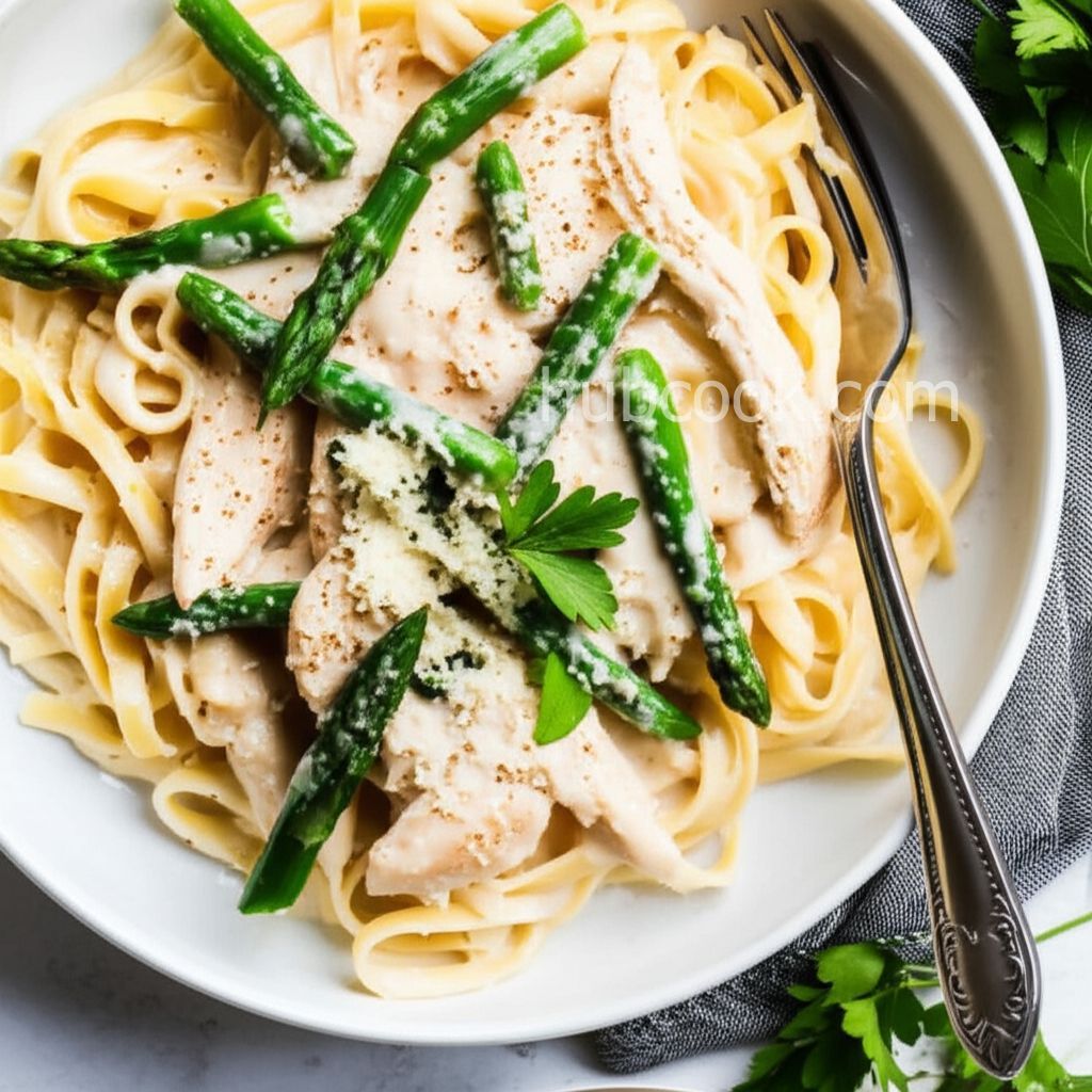 Chicken and Asparagus Fettuccine