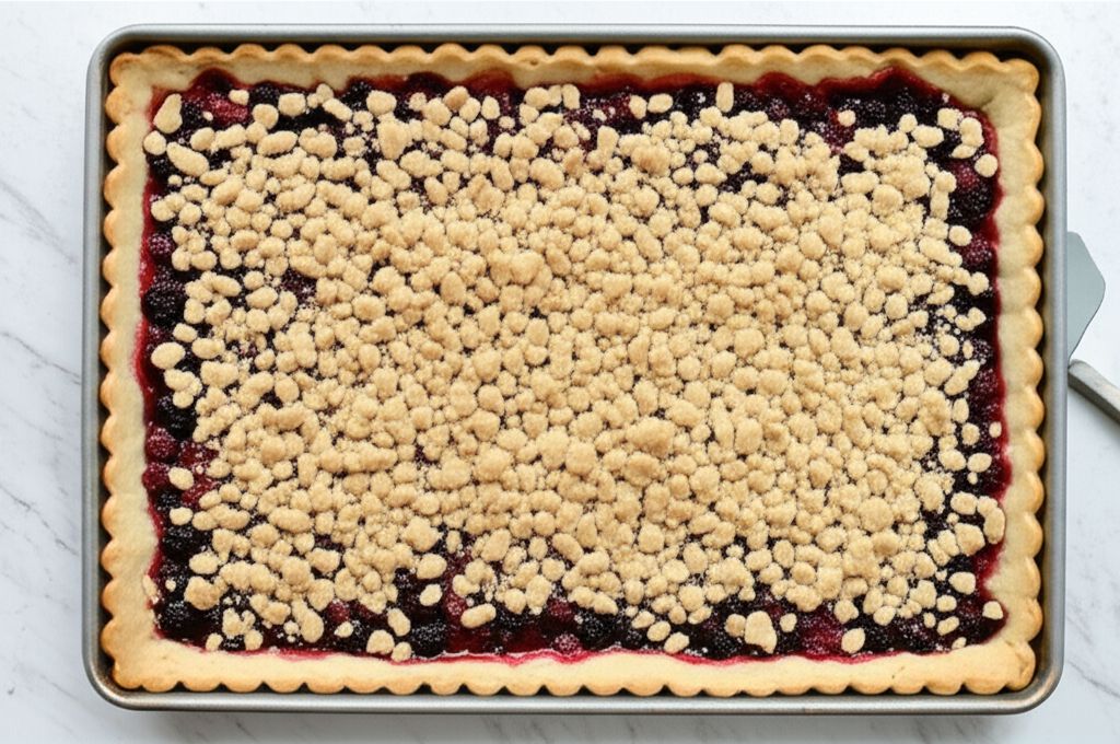 Easy Three-Berry Crumble Slab Pie