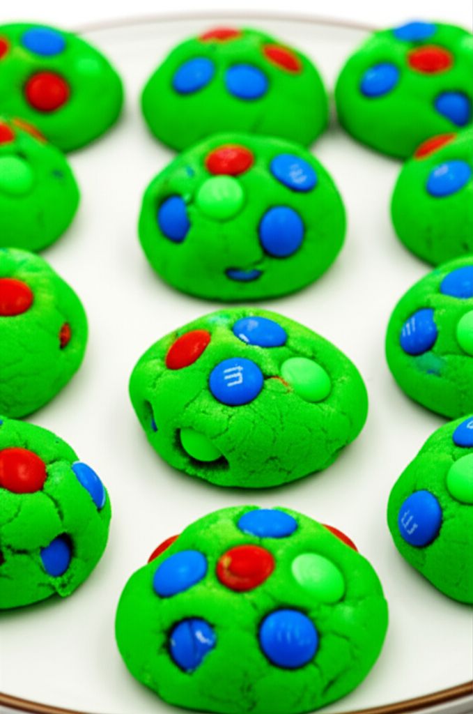 Grinch Cookies with M&M's