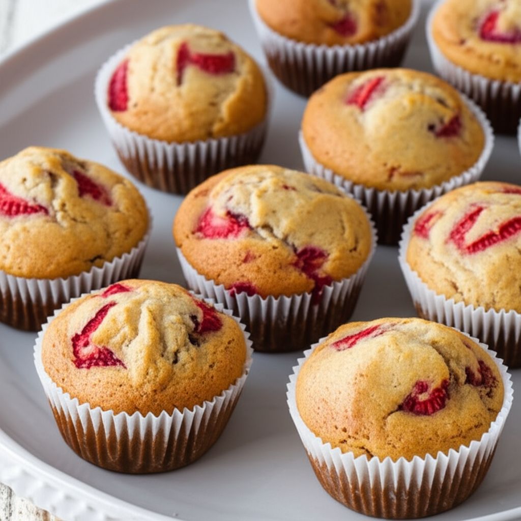 Healthy Strawberry Banana Muffins