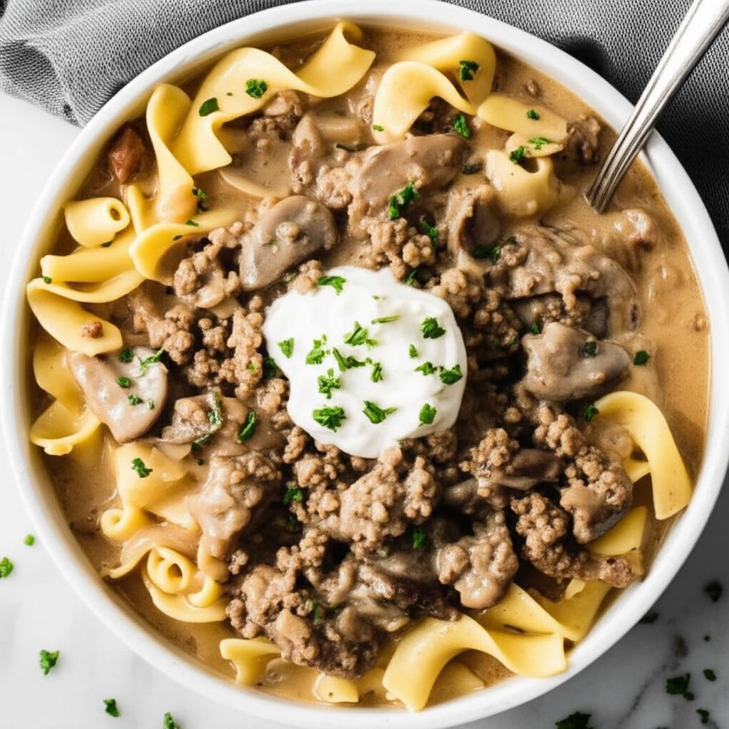 Instant Pot Ground Beef Stroganoff