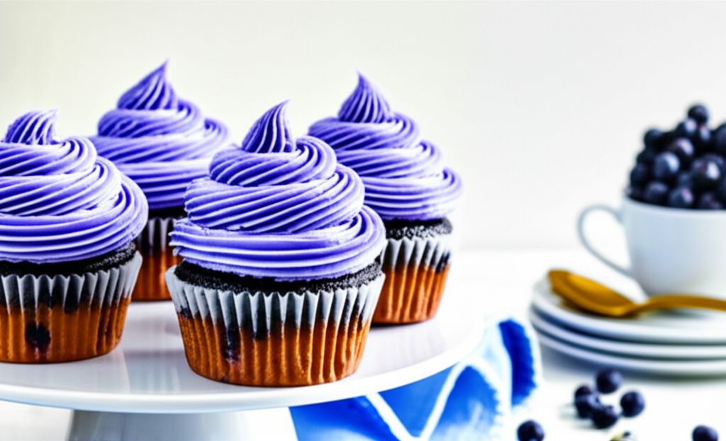 Lemon-Blueberry Cupcakes with Blueberry-Lemon Buttercream Frosting