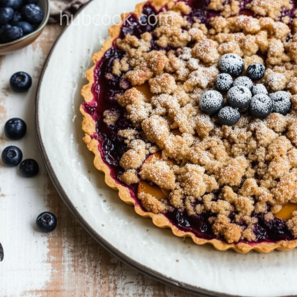 Peach-Blueberry Streusel Tart