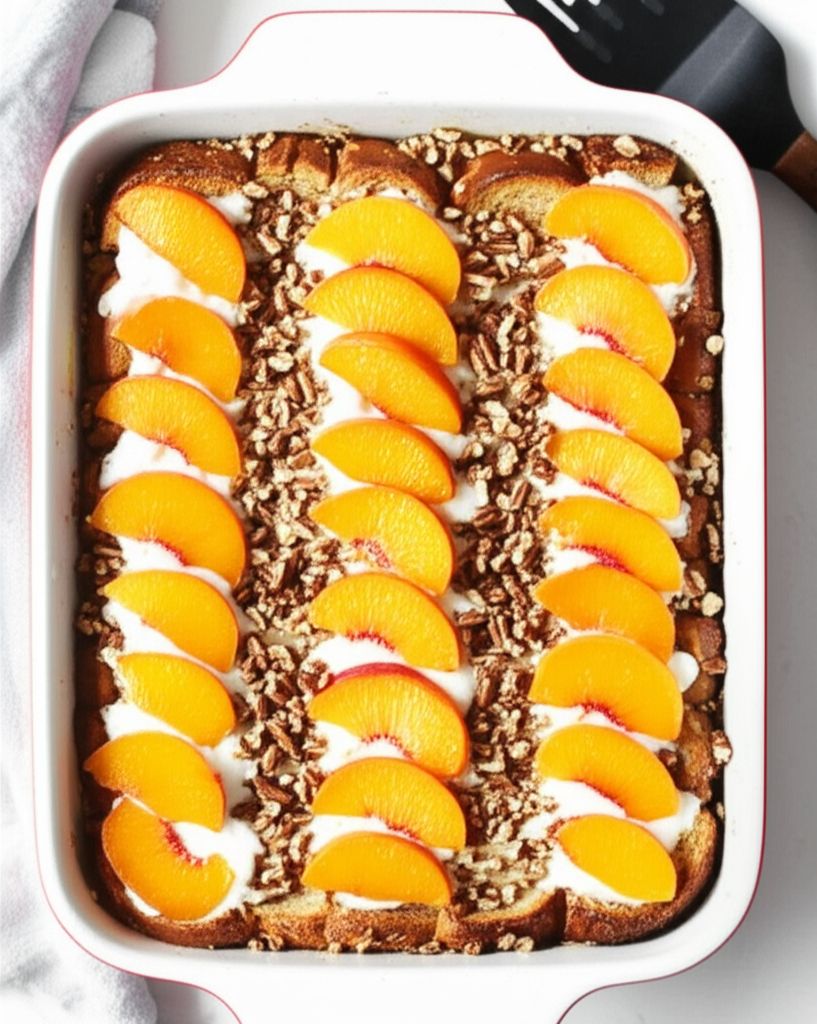 Peaches and Cream French Toast Bake