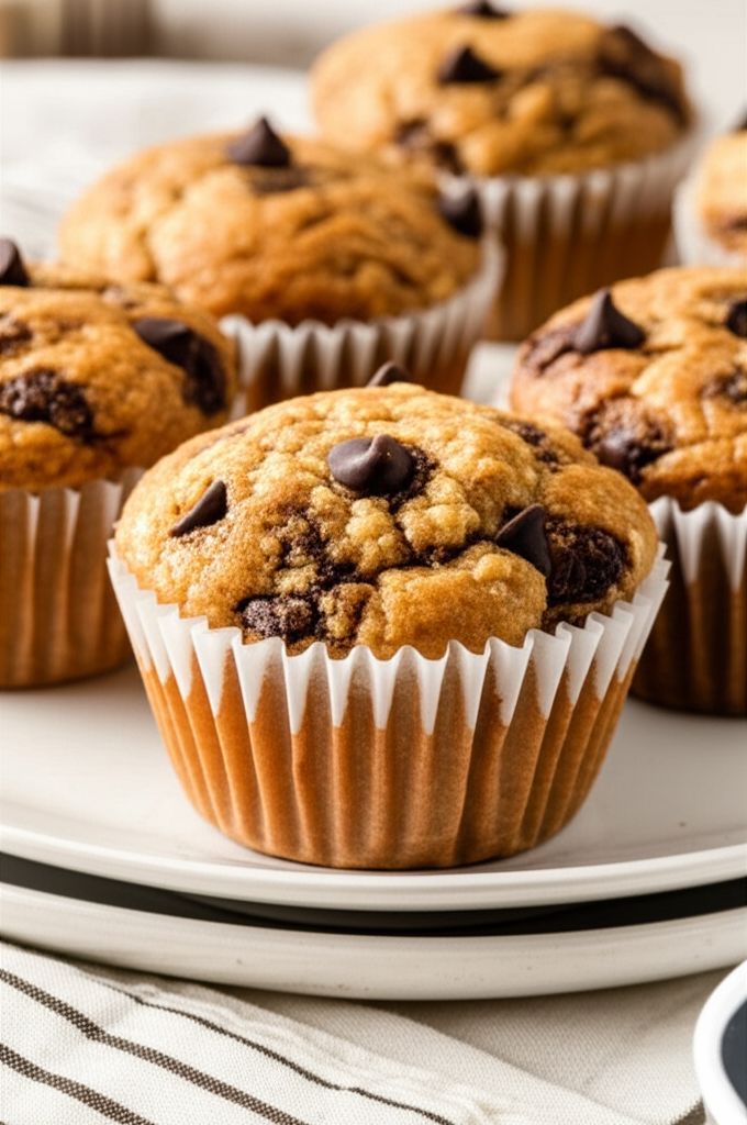Whole Wheat Oatmeal Chocolate Chip Muffins