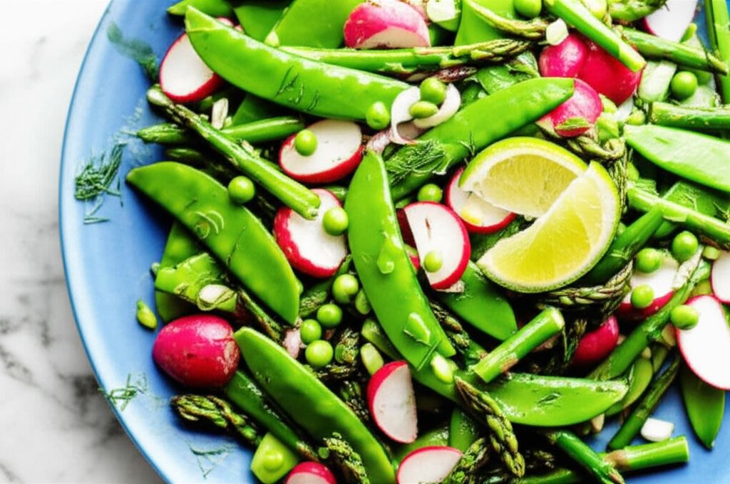Asparagus, Snow Pea, and Radish Salad