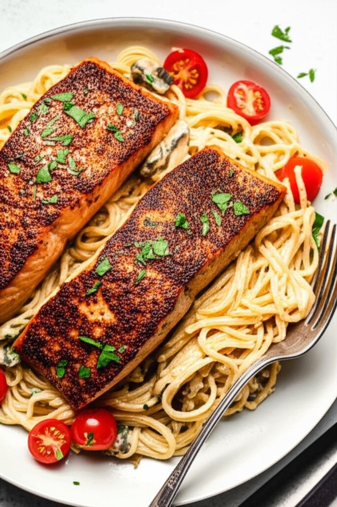 Blackened Salmon Pasta