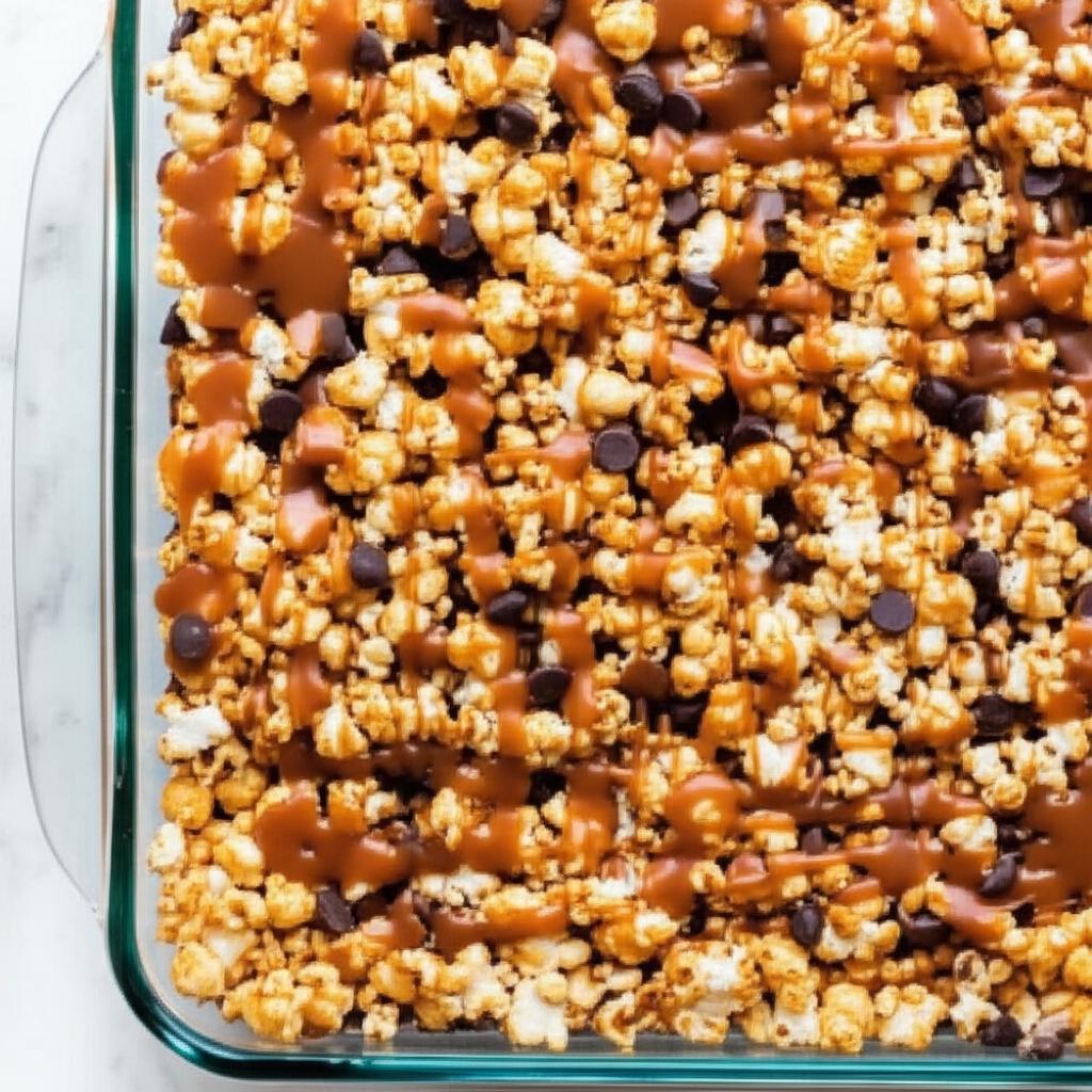 Caramel Popcorn Brownies