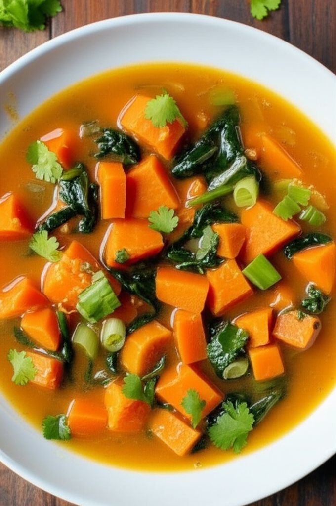 Coconut, Yam, and Leek Soup