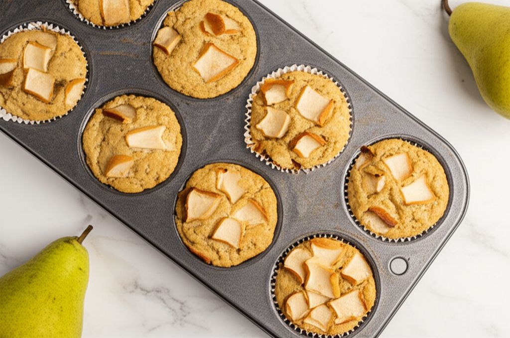 Fresh Pear-Almond Muffins